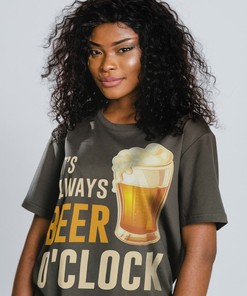 Patriotic Beer Lover Gift, It's Always Beer O'Clock Unisex Tees for St. Patrick's Day Shirt for Men and Women