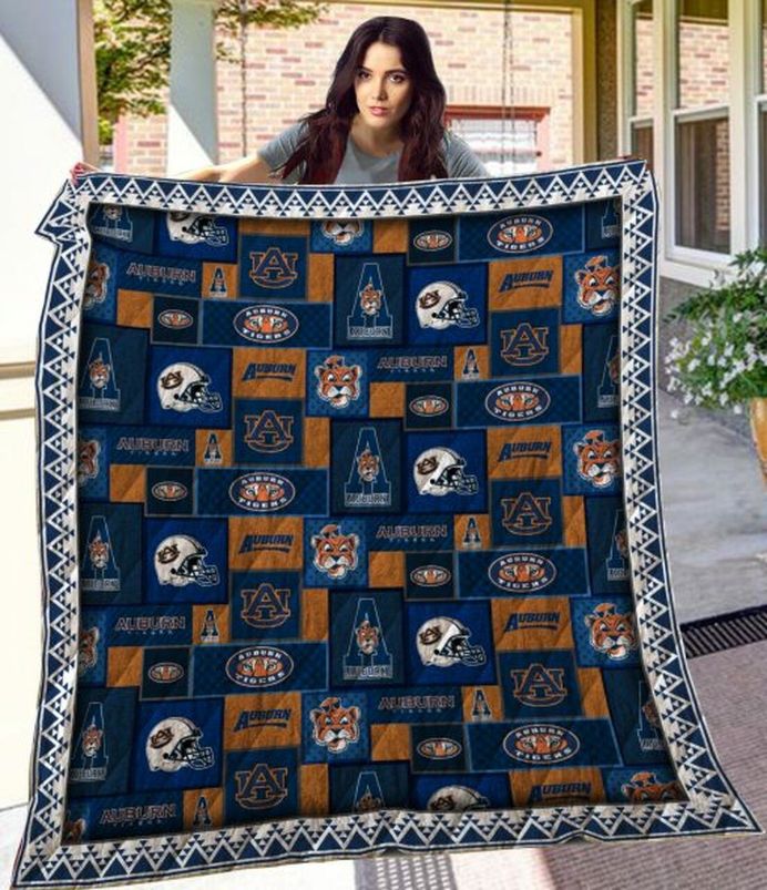 Pattern NCAA Auburn Tigers Lovers Quilt Bedding Set for Fans