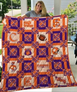 Pattern NCAA Clemson Tigers Collected Combined Quilt Bedding Set