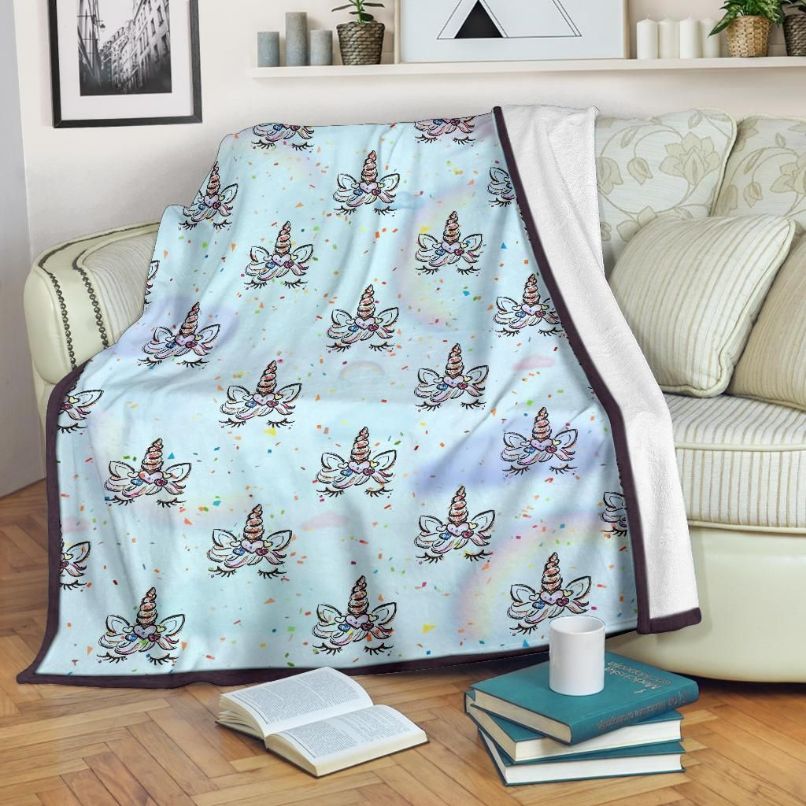 Pattern Unicorn Best Seller: Quilt Bedding Set with Premium Fleece Blanket for Unicorn Fans
