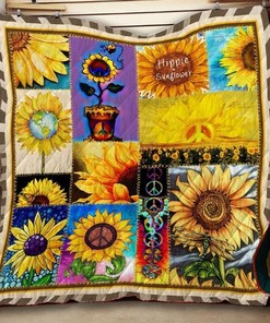 Peaceful Hippie Sunflower Quilt To Promote Calm & Positivity