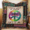 Peaceful Symbol Let It Be Dragonfly Boho Quilt Bed Set