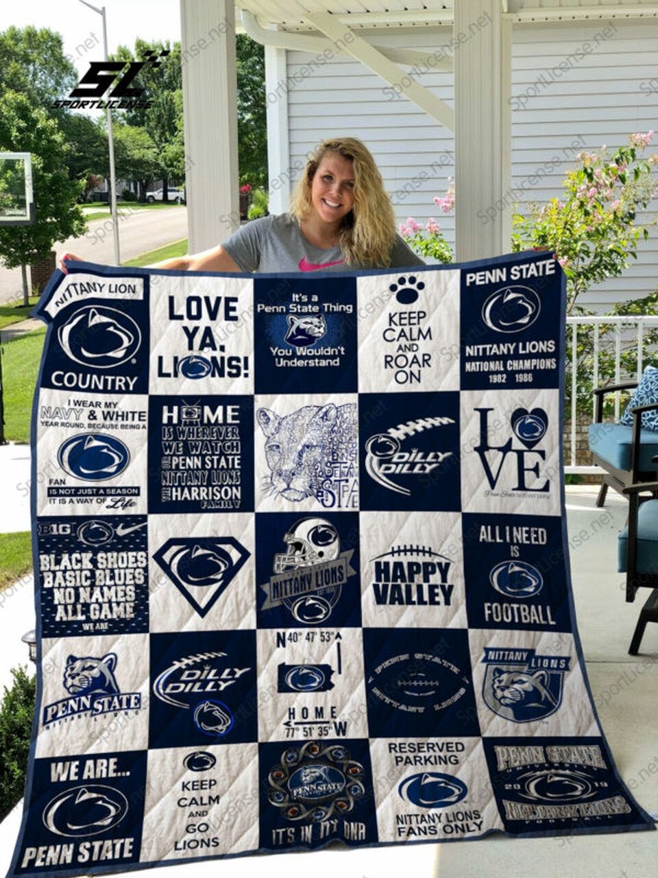 Penn State Nittany Lions NCAA Quilted Bedspread with Unique Design