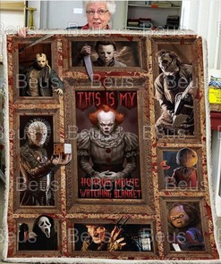Pennywise Inspired Horror Movie Watching Quilt Blanket for Halloween
