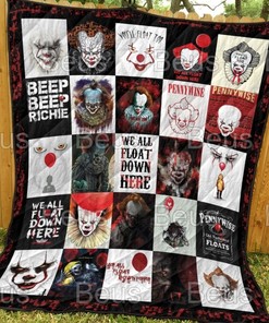 Pennywise Movies Quilt 3D Print Horror Movie Quilt Bedding Set for Horror Fans