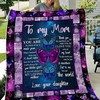 Perfect Gift for Mom â€“ Purple Butterfly Themed Fleece Blanket