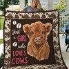 Personalize Your Cozy Nights with a Just a Girl Who Loves Highland Cow Quilt Blanket