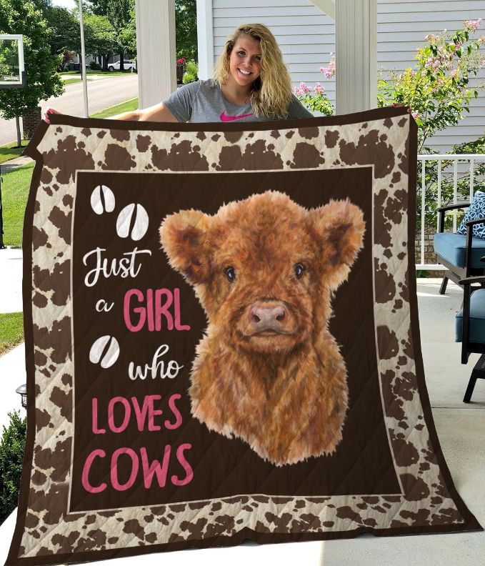 Personalize Your Space with Just a Girl Who Loves Highland Cows Quilt Blanket