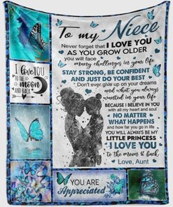 Personalized Aunt Blanket for Niece with Butterflies - Unique and Custom Blanket for Little Girls