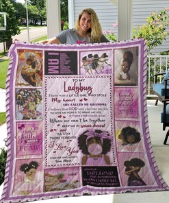 Personalized Black Girl Quilt Bedding Set for Granddaughter