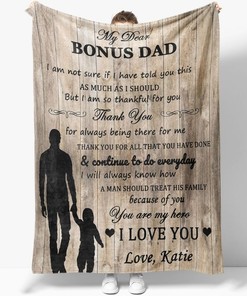 Personalized Blanket For Step Dad Quilt Bedding Set for Father's Day