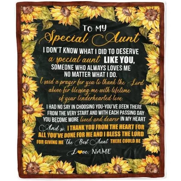 Personalized Blanket - Thank You Auntie for Being the Best Birthday Gift