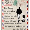 Personalized Blanket for Daddy- Air Mail Envelop To Daddy, You'll Always Be My Number One Man Quilt Bedding Set