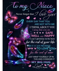 Personalized Butterfly Blanket Baby or Kids Bed Set for a Special Niece from Auntie