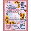 Personalized Butterfly Sunflower Blanket for Niece - Feels Like a Warm Hug from Aunt