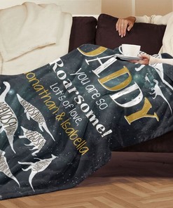 Personalized Daddy You Are Roarsome Dinosaur Quilt Bedding Set for Dino-Loving Fathers