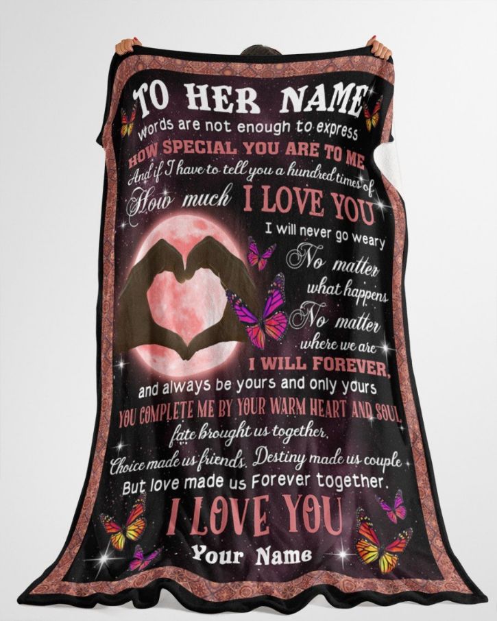 Personalized Fleece Blanket for Wife to Show Your Love