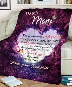 Personalized Fleece Blanket to Say ‘Thank You to Your Mom on Her Birthday
