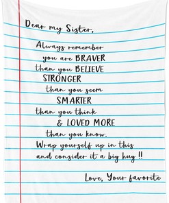 Personalized Fleece Blanket with Encouraging Message for Your Brave Sister