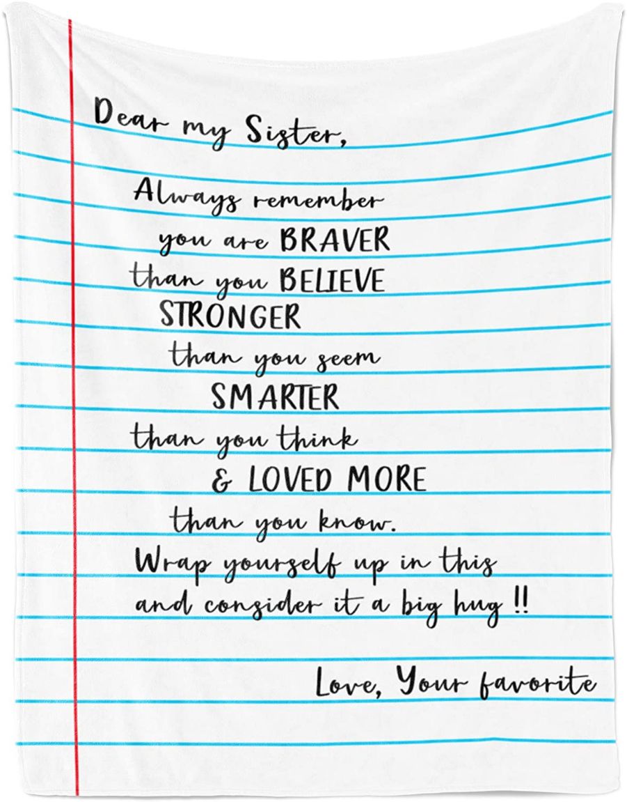 Personalized Fleece Blanket with Encouraging Message for Your Brave Sister