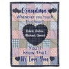 Personalized Grandma Heart Blanket for Nana Mimi Gigi from Grandkids - Best Gift Idea for Mother's Day