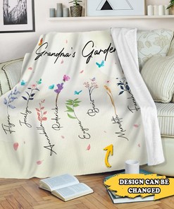 Personalized Grandma's Garden Blanket - Lovely Gifts for Grandmas