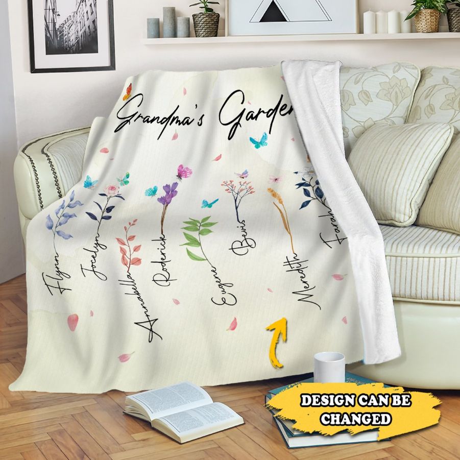 Personalized Grandma's Garden Blanket - Lovely Gifts for Grandmas
