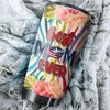 Personalized NHL Tumbler for Mom - Best Mom Ever with Columbus Blue Jackets Flower Design