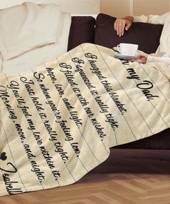 Personalized Name Letter From Children Quilt Blanket - Dear My Dad's Hugged Blanket
