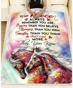 Personalized Niece's Horse Fleece Bedding Set