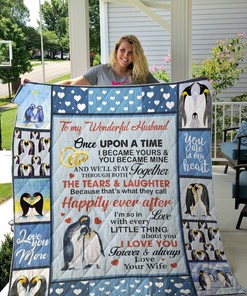 Personalized Penguin To My Husband From Wife I Love You Forever And Always Quilt Bedding Set