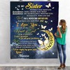 Personalized Quilt Bedding Set for Sister: Fleece Blanket Gift