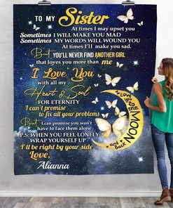 Personalized Quilt Bedding Set for Sister: Fleece Blanket Gift
