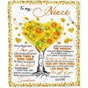Personalized Sunflower Blanket for Niece from Auntie Life - Heartwarming Gift for Niece's Birthday