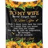 Personalized Sunflower Fleece Blanket For Wife