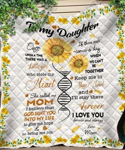 Personalized Sunflower Quilt Blanket for Daughter - Adorable and Heartfelt Gift from Mom to Daughter