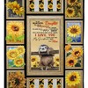 Personalized Sunflower Sloth Fleece Blanket For Daughter