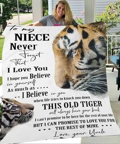 Personalized Tiger Quilt Bedding Set for Niece, Perfect Gift from Uncle