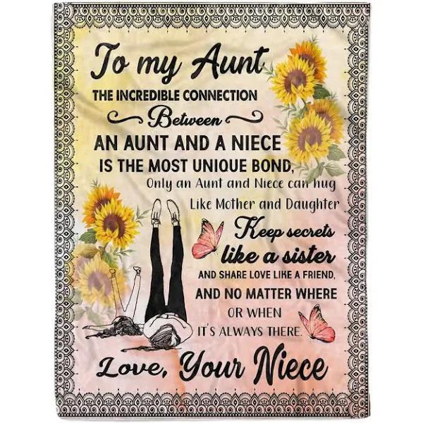 Personalized To My Aunt From Niece With Custom Name Gifts Blanket for Special People