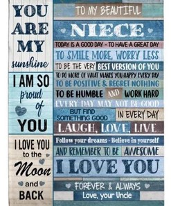 Personalized To My Beautiful Niece Smile More Worry Less Laugh Love Live Believe Yourself Quilt Bedding Set
