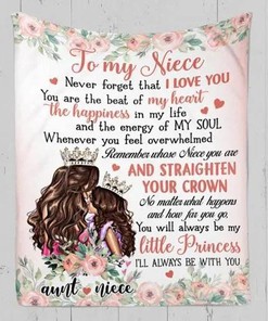 Personalized To My Niece Blanket From Aunt Remember Whose Niece You Are Great For Birthday Christmas Thanksgiving