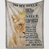 Personalized To My Niece Lion Fleece Blanket From Uncle You Are Loved More Than You Know Great For Birthday