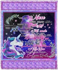 Personalized Unicorn Quilt Blanket for Girls - Best Gift Idea for Niece