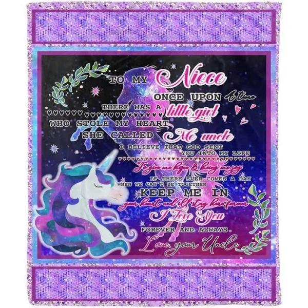 Personalized Unicorn Quilt Blanket for Girls - Best Gift Idea for Niece