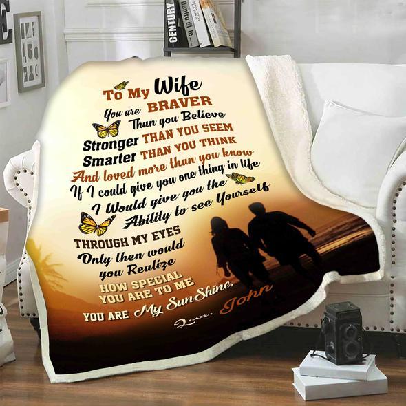 Personalized Warming To My Wife You Are My Sunshine Quilt Bedding Set for Wife From Husband Birthday