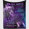 Personalized Wolf Fleece Blanket for Niece from Aunt