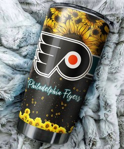 Philadelphia Flyers NHL Tumbler - Beautiful Sunflower Design Tumbler