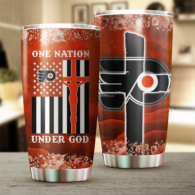 Philadelphia Flyers NHL Tumbler - One Nation Under God Tumbler - Image 2
