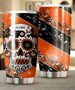 Philadelphia Flyers NHL Tumbler - Skull Design Tumbler for NHL Fans