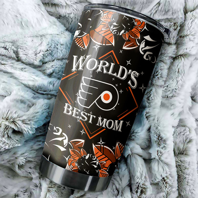 Philadelphia Flyers NHL Tumbler: World's Best Mom Tumbler with NHL Logo, Perfect for Dedicated Fans